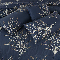 SIGNATURE PURPLE LEAF COTTON COMFORTER SET-7PCS