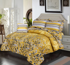 SIGNATURE YELLOW LEAF COTTON COMFORTER SET-7PCS